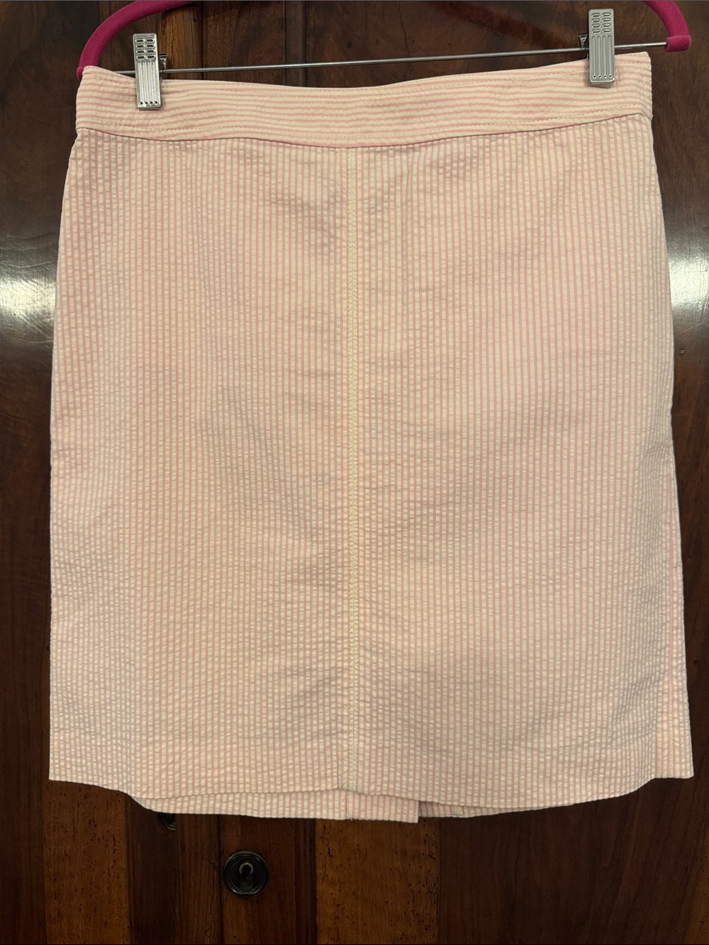 J. Crew Light Pink Seersucker Pencil Skirt